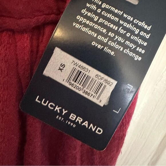 NWT Lucky Brand Embroidered Peasant Top Long Balloon Sleeve tunic top size xs - Picture 3 of 6